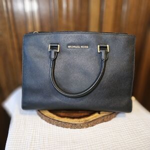 Michael Kors Black Saffiano Leather Satchel